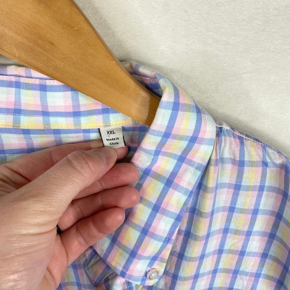 McILHenny Dry Goods Pastel Pink Blue Long Sleeve Button Down Shirt Size XXL - Picture 3 of 5